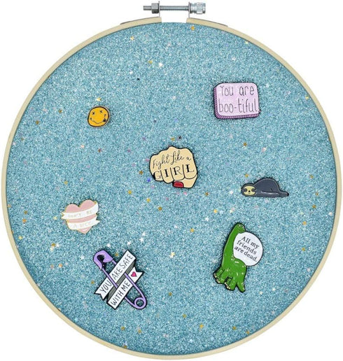 Wall Hanging Brooch Jewelry Storage Display Stand Enamel Pin Display Holder Earrings Necklace Glitter Pin Display Board with stars, Pin Collection...