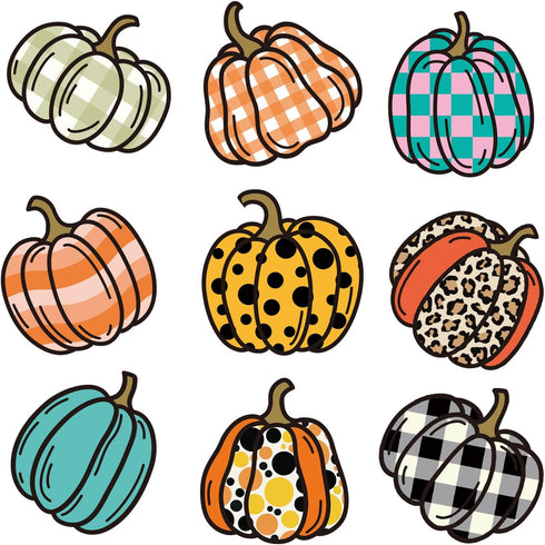 90pcs Classroom Bulletin Board Cutouts, Pumpkin Bulletin Board Decorations with Glue Point Halloween Bulletin Board Pumpkin Paper Cutouts for Clas...