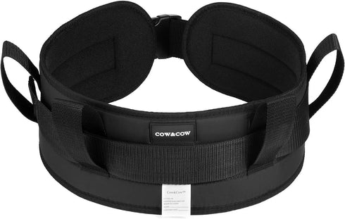 COW&COW Padded Gait Belt with 4 Handles and Quick Release Buckle 5.5 inchs(Black, Large/40inches-60inches)...