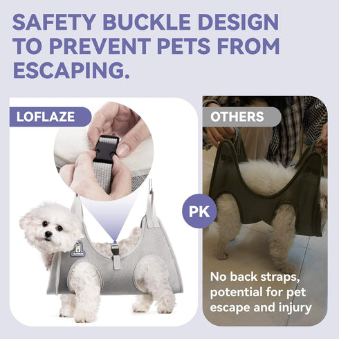 Dog Grooming Hammock Harness for Dogs & Cats with Pet Nail Clipper Trimmer - Cat Hanger Sling for Trimming Clipping Nails- Dog Hammock Restraint B...