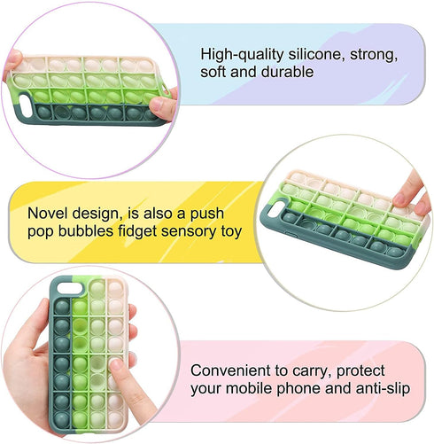 Pop it Phone Cases for iPhone 7/8/SE 2020, Fidget Bubble Case for Daughter Son Girls Kids Boys Teen,Kawaii Cute Cool Funny Cases for iPhone 6/6S R...