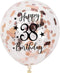 Rose Gold 38th Confetti Latex Balloons, Woman Happy 38 Years Birthday Party Balloon Decoration With Confetti, 12in, 16 Pack...