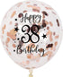 Rose Gold 38th Confetti Latex Balloons, Woman Happy 38 Years Birthday Party Balloon Decoration With Confetti, 12in, 16 Pack...