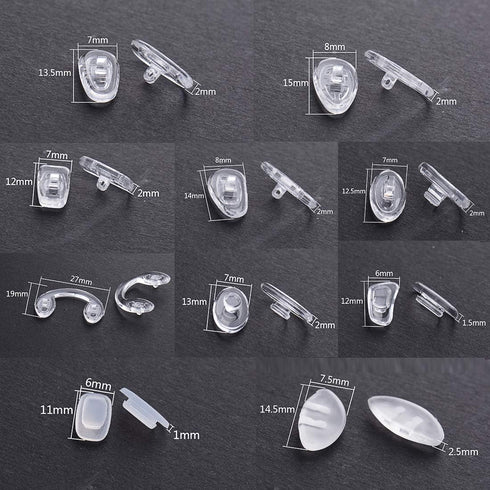 Eyeglass Nose Pads, Eyeglass Repair Kit with 50 Pairs Soft Silicone Air Chamber Glasses Nose Pads, Screws, Screwdrivers, Tweezer and Cleaning Clot...