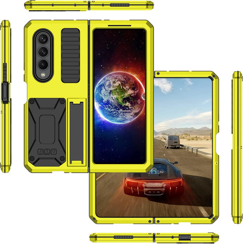 for Samsung Galaxy Z Fold 4 5G Case,Life Waterproof Shockproof Hard Case Aluminum Metal Military Heavy Duty Sturdy Protector Cover for Samsung Gal...