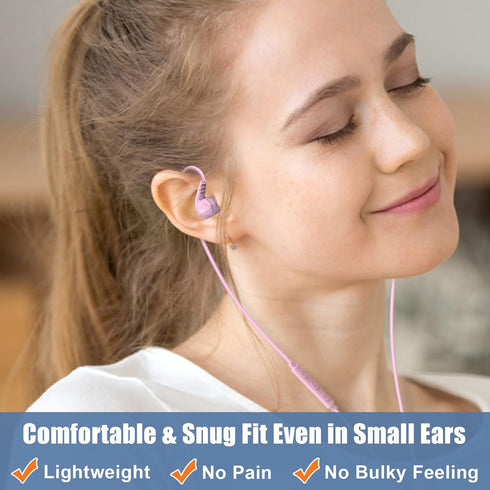 Sport Headphones Wired Over Ear in-Ear Earbuds for Kids Women Small Ears Comfortable, Earhook Earphones for Running Gym Workout, Wrap Around Ear B...