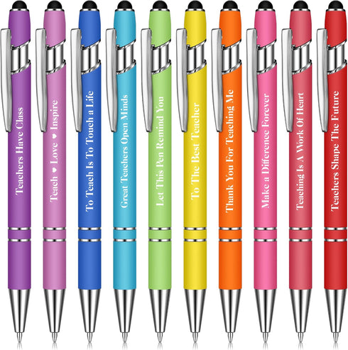 Greeting Theme Ballpoint Pen Teacher Appreciation Pen Inspirational Ballpoint Pens Screen Touch Metal and Stylus Pen for Teacher Writing Stationer...