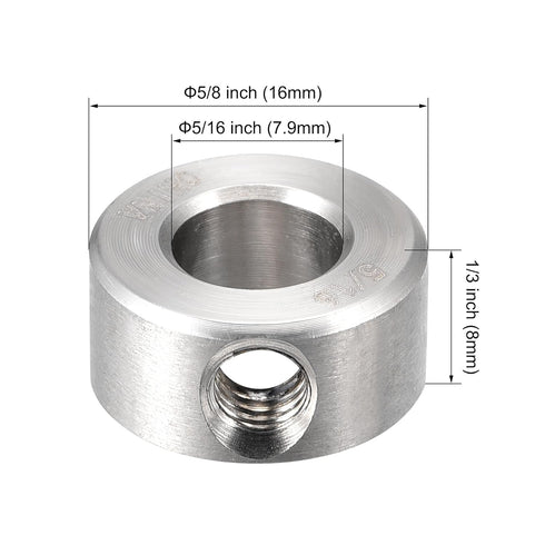 uxcell Drill Stop 5/16" I.D. Stainless Steel for Set Screws Chuck Woodworking Drill Bits Depth Holder 2Pcs...