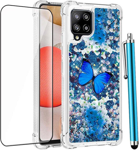 for REVVL 6X Pro 5G Case/REVVL 6 Pro 5G Phone Case,with Screen Protector,Glitter Bling Liquid Cute Soft TPU Slim Girls Women Shockproof Protective...