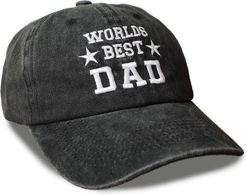 Worlds Best Dad hat for Men Baseball Cap Birthday for Dad Papa Husband from Daughter Son Black...