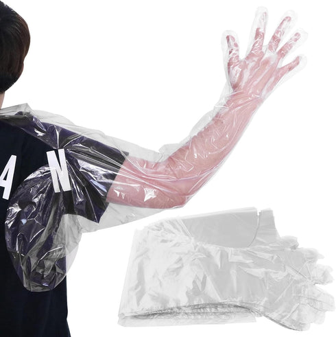 50 PCS Veterinary Gloves,38.98x12.2inch Disposable Dressing Gutting Gloves,Shoulder Length Extra Long Disposable Gloves,Shoulder Length Gloves For...