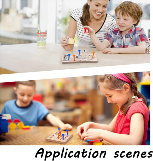 SUPERFINDINGS Wooden Peg Games Assortment Kit Wooden Board Game Set Including 5 Style Wooden Game Board and Plastic Pieces and Dice Puzzle Brain G...