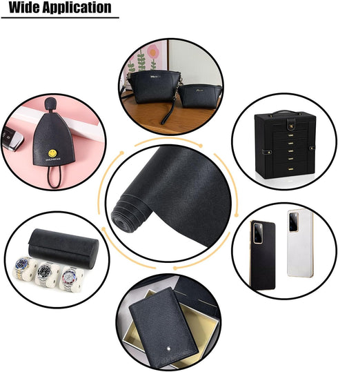 CDY Toothpick Texture Faux Leather Roll: Solid Color Faux Leather Sheets 13.8"X53" PU Fabric Leather Perfect for Crafts Handbags Wallets Jewelry E...