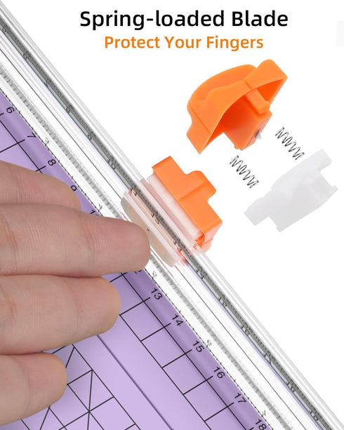 Firbon Purple A5 Paper Cutter, Straight Small Paper Trimmer with Side Ruler for Scrapbooking Craft, Paper, Coupon, Label, Cardstock...