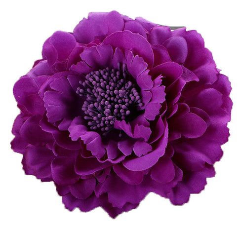 HC-01 Floral Fall Peony Flower Hair Clip Flamenco Dancer Pin up Flower Brooch (Purple)...