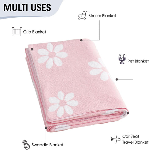 david's kids Cotton Knitted Baby Blanket, Cozy Lightweight Swaddle Blankets for Boys Girls Neutral, Luxurious Receiving Blanket for Shower Gift Re...