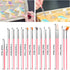 Aster 15Pcs Cake Decorating Brushes, Cake Painting Brushes Kit Food Safe Paint Brushes Fondant Sugar DIY Tools Set Cookie Decorating Supplies Cand...