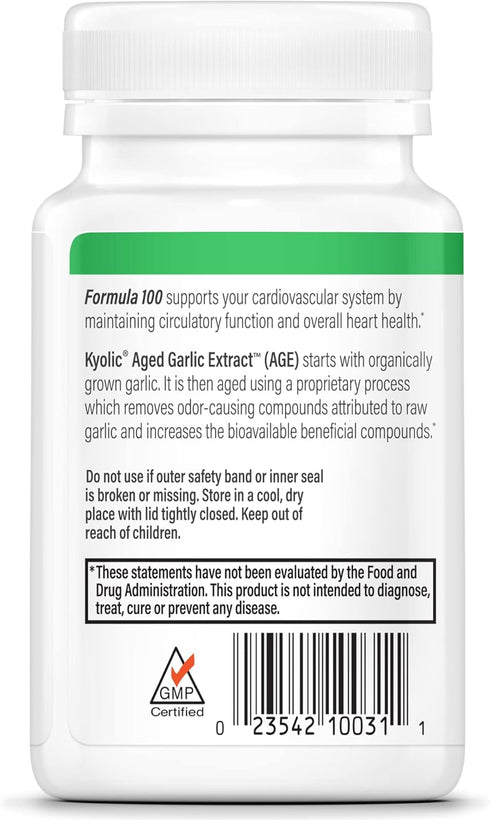 Kyolic Aged Garlic Extract Formula 100, Original Cardiovascular, 100 Tablets (Packaging May Vary)...