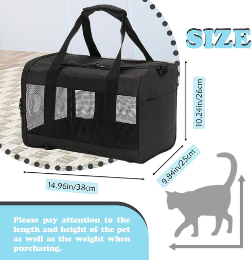 Travel Carrier for Cats Cat Soft-Sided Carriers Ventilated Breathable Foldable Cat Carrier Soft Airline Approved Dog Carrier for Small Medium Dogs...