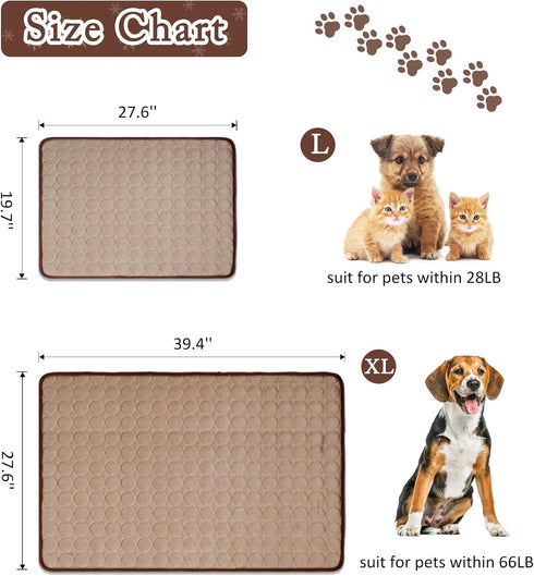Dogs Cooling Mat Pet Self Cooling Pad Cool Blanket Summer Hot Weather Sleeping Kennel Mat,Washable Ice Silk Sleep Mat Pad Non-Toxic Breathable for...