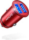 Car Charger, AINOPE Smallest 4.8A All Metal Car Charger Adapter Fast Charge USB Car Charger Flush Fit Compatible with iPhone 13/12/11 pro/XR/x/7/6...