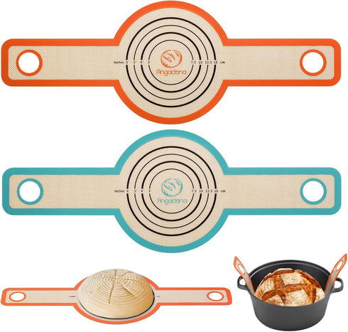Silicone Bread Sling Dutch Oven - Best Japan Silicone. Non-Stick & Easy Clean Reusable Silicone Bread Baking Mat. With Extra Long Handles Bread Ba...