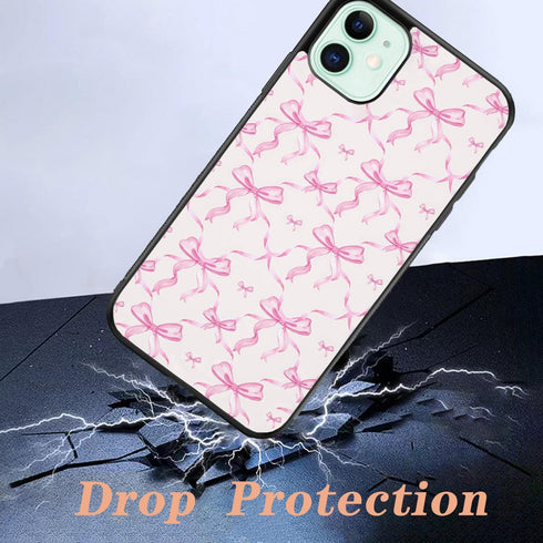 Aesthetic Pink Ribbons Bow Tie Pattern Case Compatible with iPhone 14 Pro Max Case,Pink Bows Phone Case,Custom Bow Protective Cases with Soft TPU ...