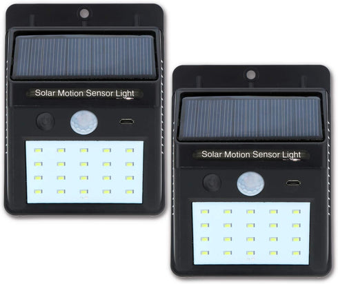 Nature Power 24201 20-LED Solar Powered Motion Activated Wall Light, 2pack, 2 Piece , Black...