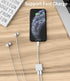 Headphone Adapter Lightning to Audio Jack and Charger Extender Earphone Charging Splitter Compatible with iPhone 11 12Mini pro max xs xr x se2 7 8...