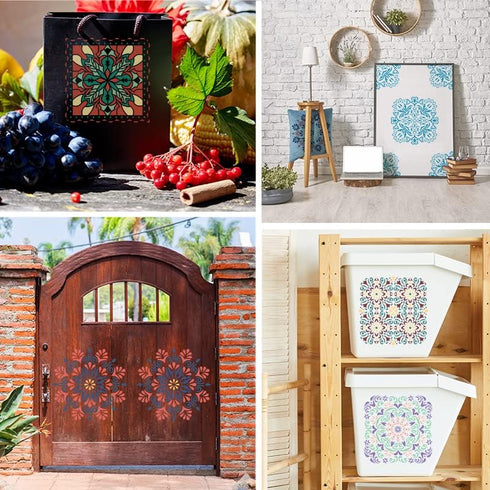 Mandala Stenils for Painting on Wood, 27Pcs Mandala Stencils for Crafts Small & Large Pattern, Plastic Reusable Rangoli Stencils for DIY Projects ...