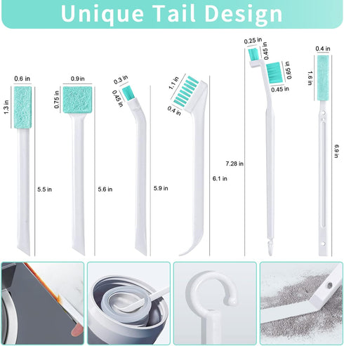 Small Cleaning Brushes for Household, 8Pcs Set with Detailed Cleaning Tool for Windows, Doors, Bottles, Car, and More...