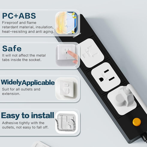 20Pcs Outlet Covers Baby Proofing Adhesive Baby Safety Plug Covers for Electrical Outlets Sliding-Lock Child Proof Outlet Cover Wall Socket Covers...