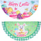 PRETYZOOM 2 Pcs Easter Fan Flags Half Fan Banner Decoration Happy Easter Cartoon Rabbit Eggs Semi-Circular Flags Decorations Bunting for Outdoor F...