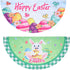 PRETYZOOM 2 Pcs Easter Fan Flags Half Fan Banner Decoration Happy Easter Cartoon Rabbit Eggs Semi-Circular Flags Decorations Bunting for Outdoor F...