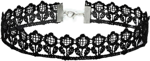 MILAKOO 8 Pcs Women Black Lace Choker 1.2" Width Necklace for Women Best Gifts...