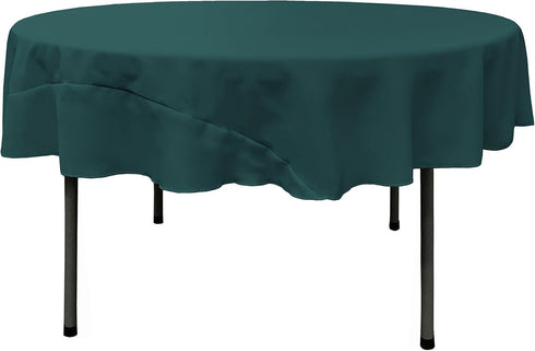 LA Linen Polyester Poplin Washable Round Tablecloth, Stain and Wrinkle Resistant Table Cover 72", Fabric Table Cloth for Dinning, Kitchen, Party, ...