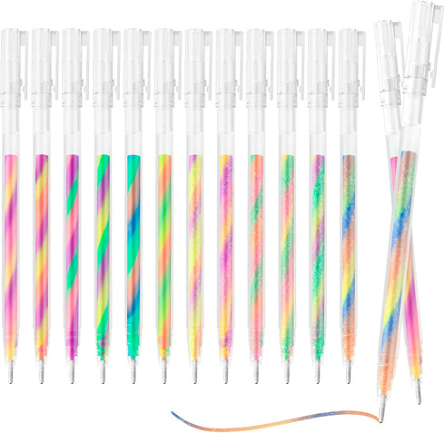 12 Pack Mixing of 3 Colors Magic Glitter Neon Gel Pens,Rainbow gel Pens for Adult Coloring Books,Doodling Crafts Scrapbooking Drawing Sketching Jo...