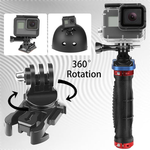 Universal Helmet Adhesive Sticky Mount for Action Cameras, Includes 4 Curved/Flat Mounts, 2 Anchors, 2 Base Mounts, 2 Tripod Adapters, Compatible ...