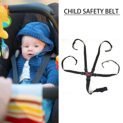 5 Point Harness Seat Belt?Adjustable Baby Seat Belt Full Protection Security Harness Seatbelt for High Chair and Pushchair Black...