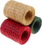 CREATRILL Raffia Ribbon Red Green Natural 3 Rolls 1080 Feet, 360 Feet Each Roll, Paper Twine Wrapping Ribbon for Christmas...