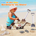 Beach Sand Toys,18PCS Beach Toy Trolley with Beach Bucket,Beach Shovels,Water Wheel,Watering Can and Sea Animals Molds,Summer Outdoor Travel Toys ...