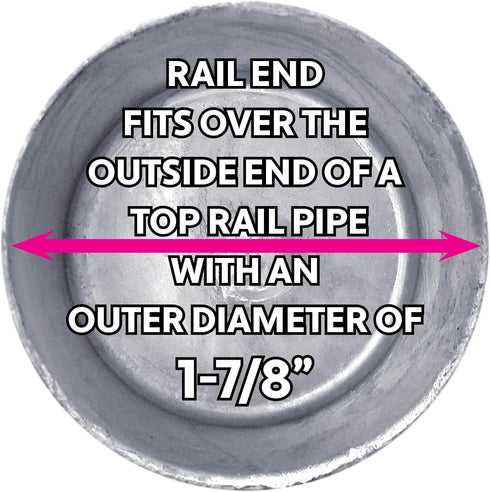 Jake Sales 1-7/8" Top Rail End for Chain Link Fence - Use for 1-7/8" Outside Diameter Top Rail Pipe - Galvanized Pressed Steel Chain Link Rail End...