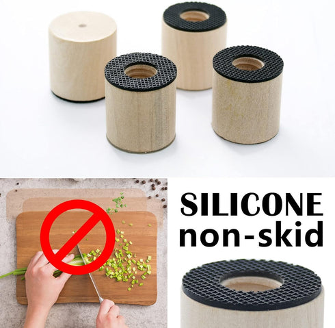 Feet for Cutting Board, Non Slip Feet Wooden Foot, Self Adhesive Feet for Cutting Board Appliance...