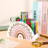 Back to School Rainbow Pencil Pen Holder Boho White Pink Wooden Pen Organizer Desktop Pen Container for Makeup Brushes Crayon Office Student Teach...