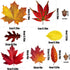 VEYLIN 6 Sheets 200Pcs Thanksgiving Window Clings, Autumn Maple Leaves Window Static Stickers for Thanksgiving Day Window Decoration...