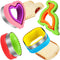 HINZER Sandwich Cutter and Sealer Set 4 Pcs Bread Decruster Sandwich Cutter Pancake Maker Heart Square Circle Dinosaur Shape DIY Cookie Cutters Gi...