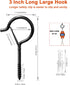 PlusRoc 20 Pack Large 3 Inch Q-Hanger Hooks for Hanging Outdoor String Lights Plants, Black Cup Hooks Screw in Eye Hooks wood Fence Wall Mount Cei...