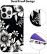 Hi Space Compatible with iPhone 15 Pro Case White Flower 6.1 inch 5G 2023, Design Flower Floral Case for iPhone 15 Pro, Raised Lips Anti-Scratch P...