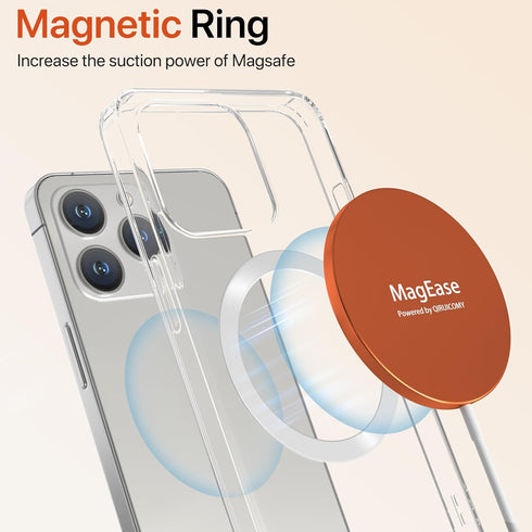 Magnetic Wireless Charger, MagEase 15W Wireless Charger Magnetic Compatible with iPhone 15/14/13/12 Series and AirPods 3/2/Pro-Orange...