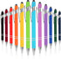 EOOUT 12pcs Ballpoint Pens, 1.0mm Black Ink Soft Touch Click Metal Pen with Stylus Tip for Touch Screens, 2-in-1 Ballpoint Pen with Stylus Tip......
